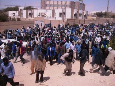 Photo of the Journalia Protest in Nouadhibou by Mauritannet blog