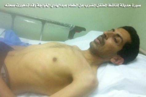 عبد الهادي الخواجة في الأيام الأخيرة من إضرابه الأول عن الطعام